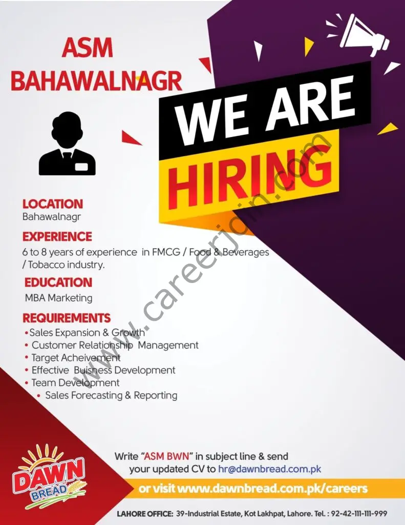 Dawn Bread Jobs Area Sales Manager 01
