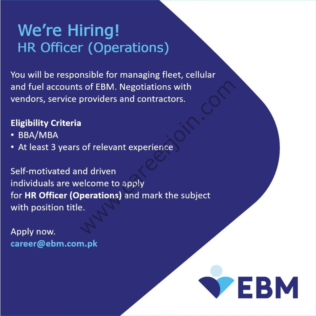 English Biscuits Manufacturers Pvt Ltd EBM Jobs HR Officer (Operations) 01