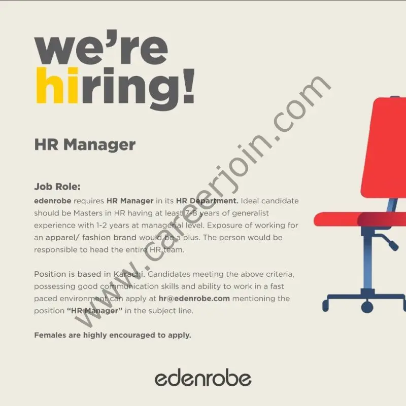 Edenrobe Jobs HR Manager 01
