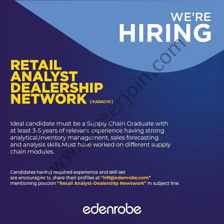 Edenrobe Jobs Retail Analyst Dealership Network 01