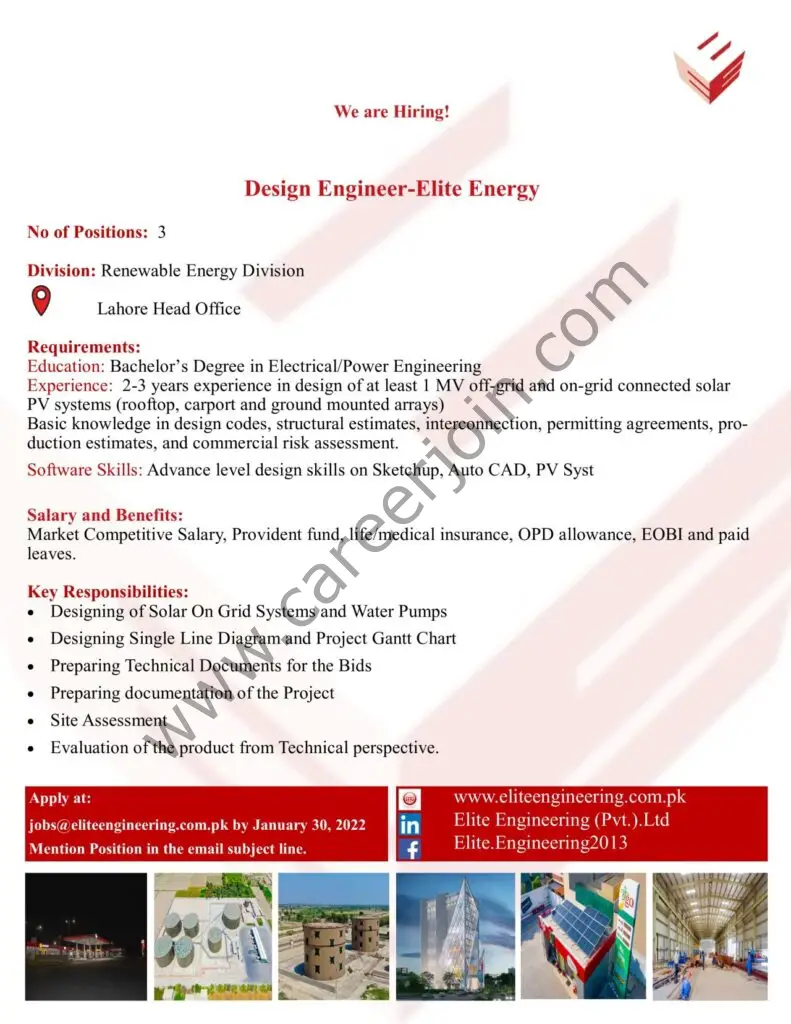 Elite Engineering Limited Jobs Design Engineer Elite Energy 01