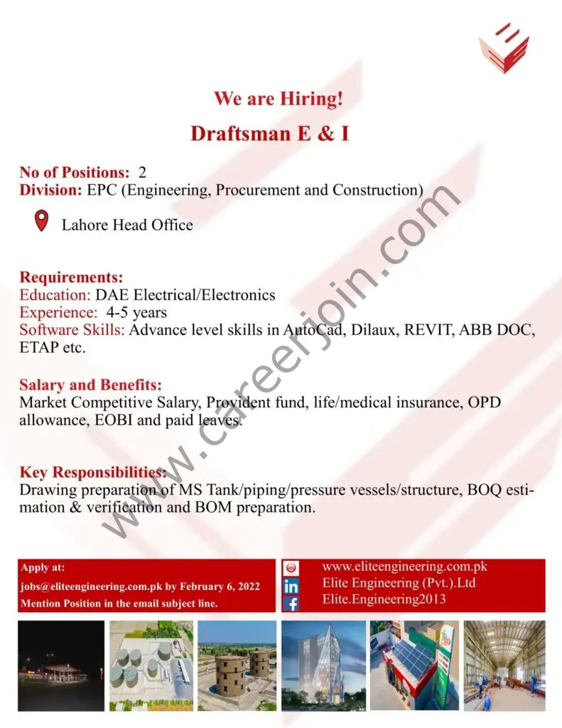 Elite Engineering Pvt Ltd Jobs Draftman E & I 01