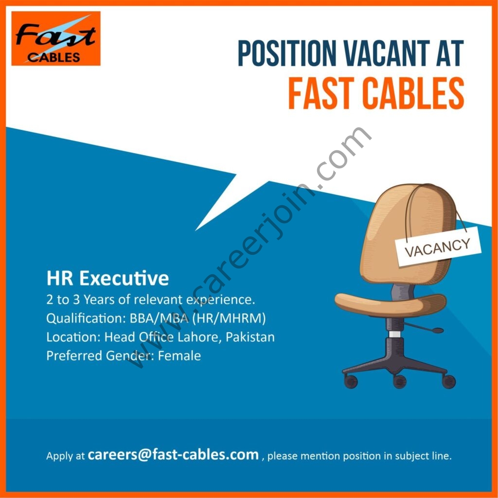 Fast Cables Jobs HR Executive 01