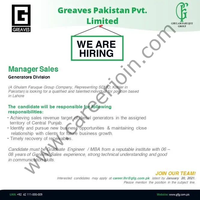 Greaves Pakistan Pvt Ltd Jobs January 2022 01
