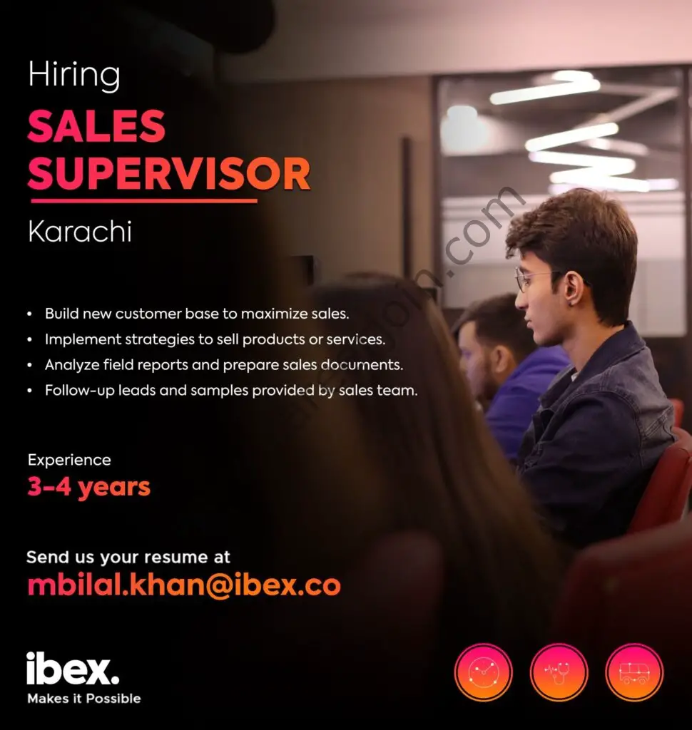 Ibex Pakistan Jobs Sales Supervisor 01