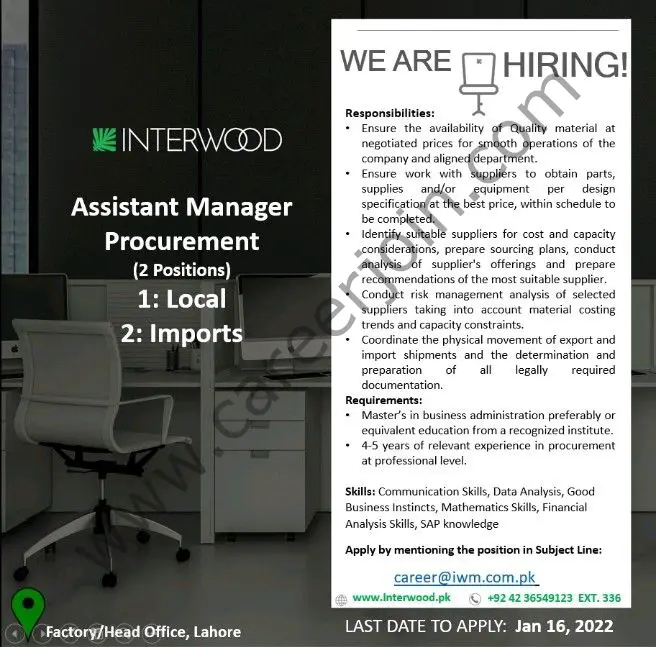 Interwood Mobel Pvt Ltd Jobs Assistant Manager Procurement 01