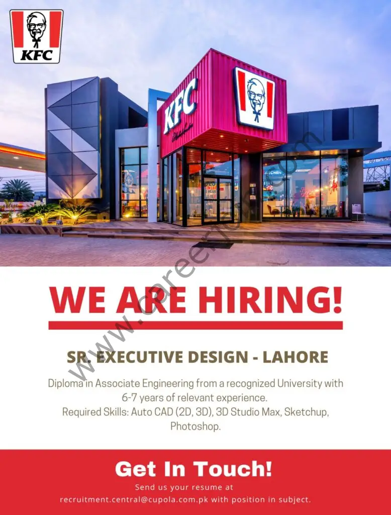 KFC Pakistan Jobs Senior Executive Design 01
