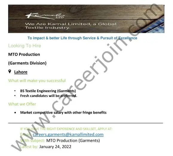 Kamal Limited Jobs MTO Production 01