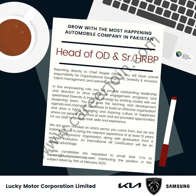 Lucky Motor Corporation Limited Jobs Head Of OD & Senior HRBP 01