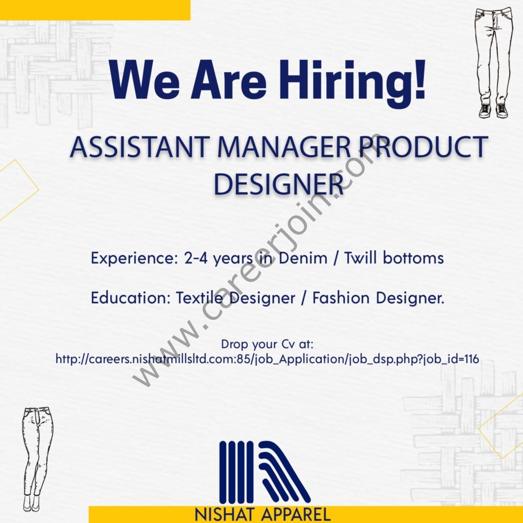 Nishat Apparel Jobs Assistant Manager Product Designer 01