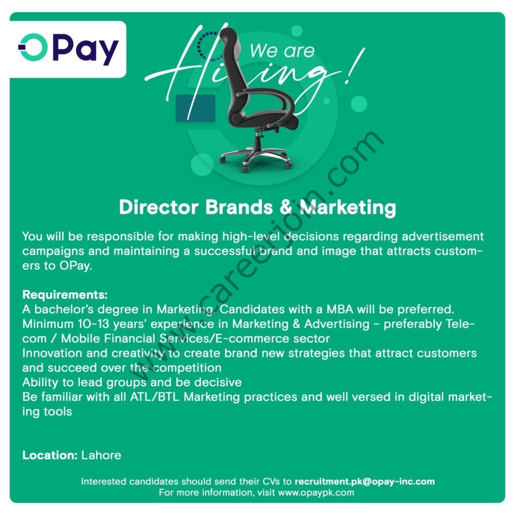 OPay Jobs Director Brands & Marketing 01