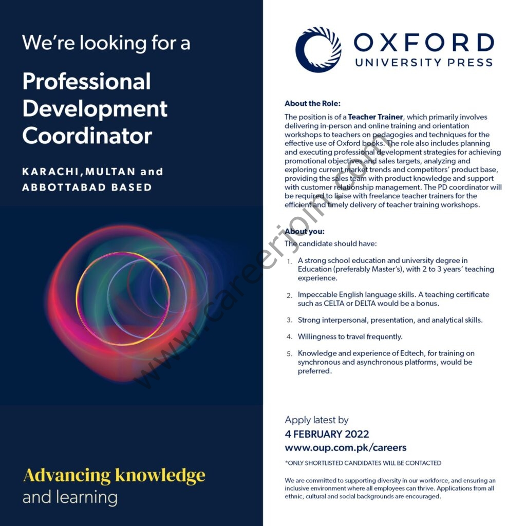 Oxford University Press OUP Jobs Professional Development Coordinator 01