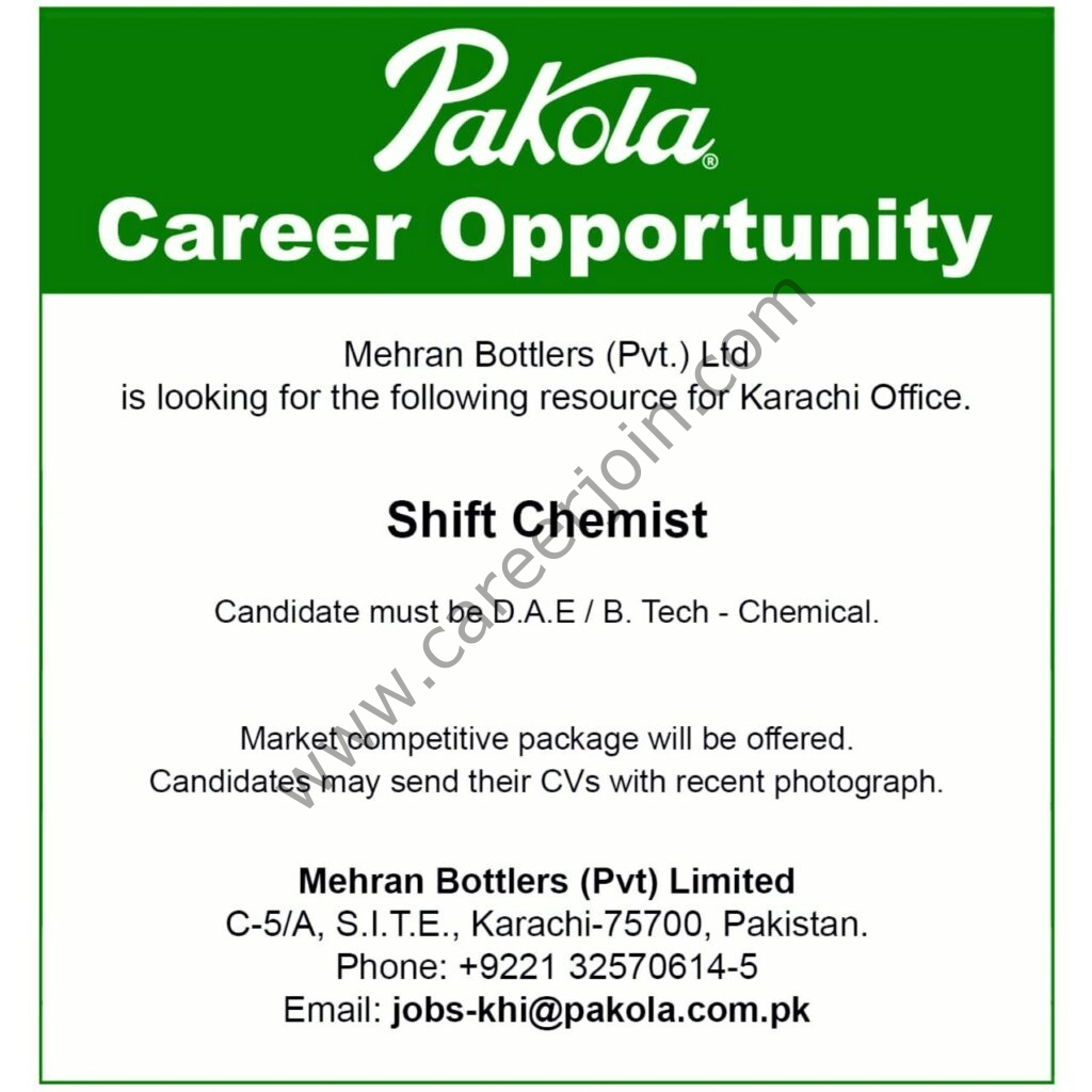 Mehran Bottlers Pvt Ltd Pakola Jobs January 2022 02