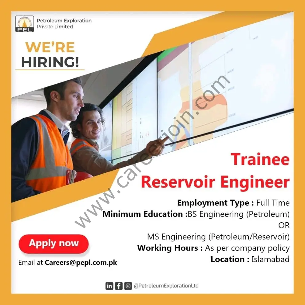Petroleum Exploration Pvt Ltd PEL Jobs Trainee Reservoir Engineer 01