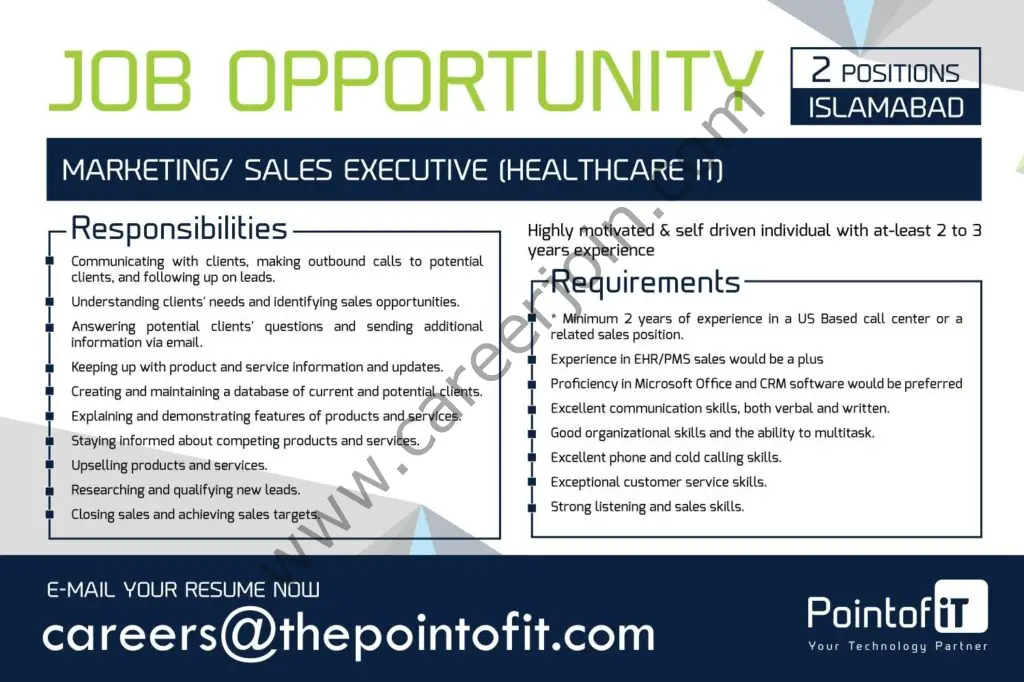 PointofiT Jobs Marketing / Sales Executive 01