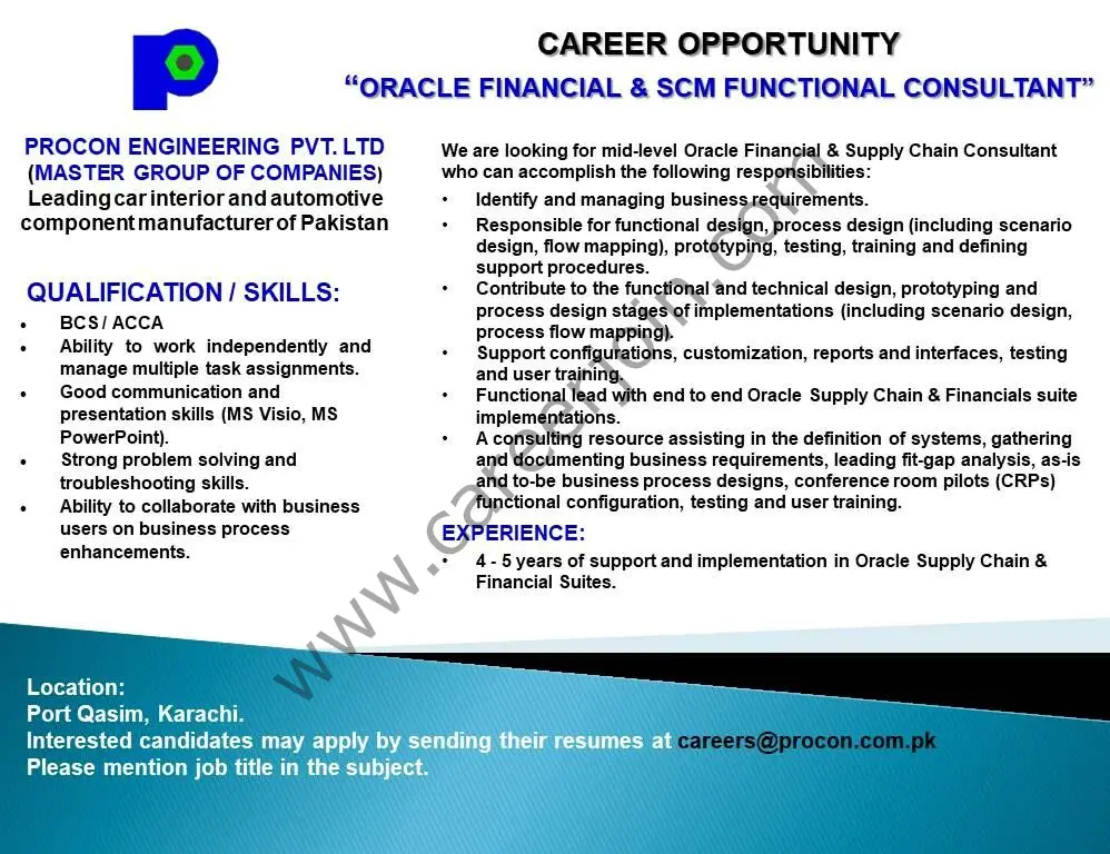Proton Engineering Pvt Ltd Jobs Oracle Financial & SCM Functional Consultant 01