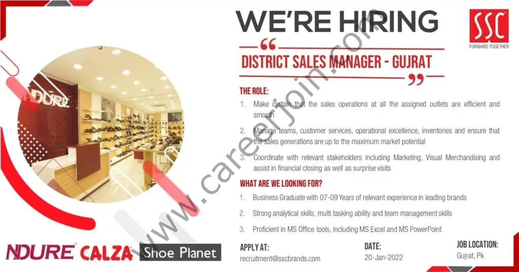 Servics Sales Corporation Pvt Ltd SSC Jobs District Sales Manager 01