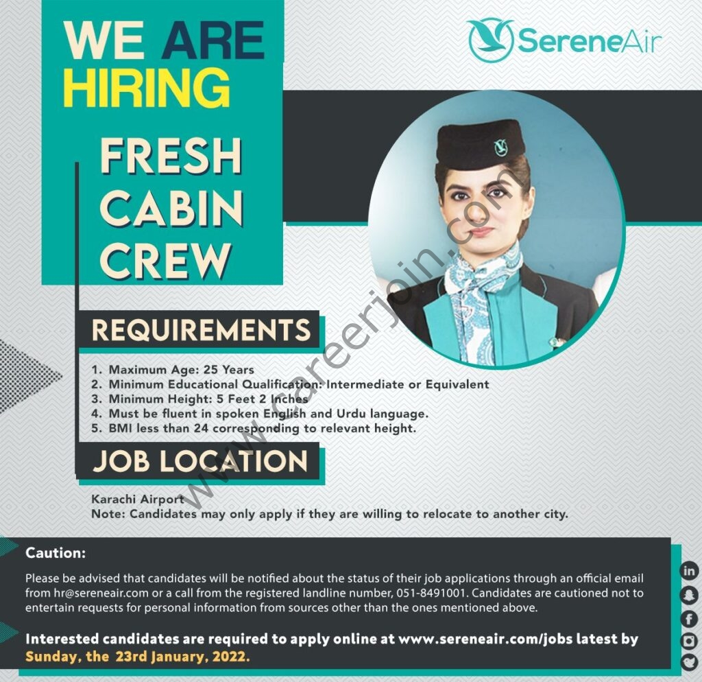 Serene Air Pakistan Jobs Fresh Cabin Crew 01