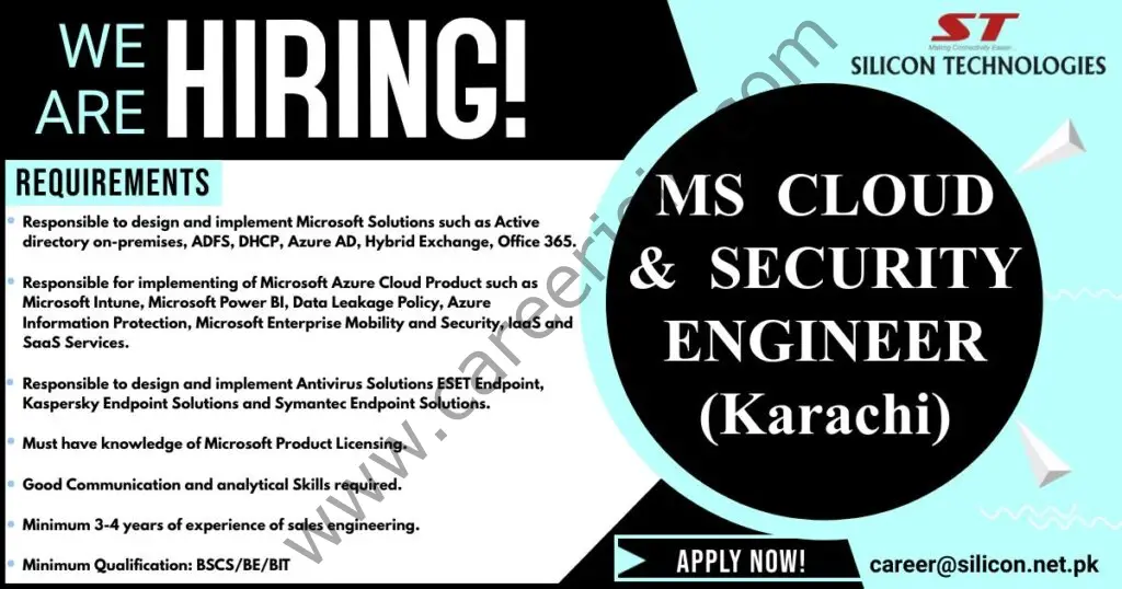 Silicon Technologies Jobs MS Cloud & Security Engineer 01