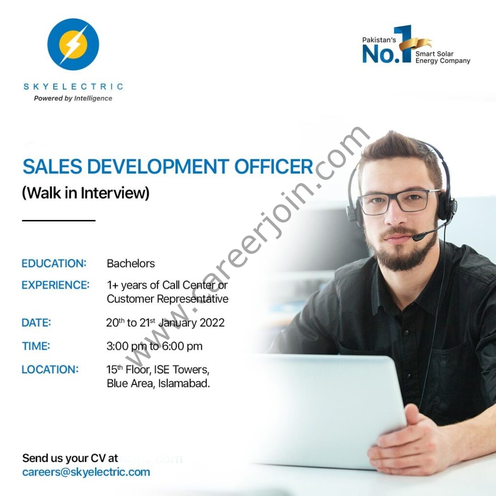 SkyElectric Pvt Ltd Jobs Sales Development Officer 01