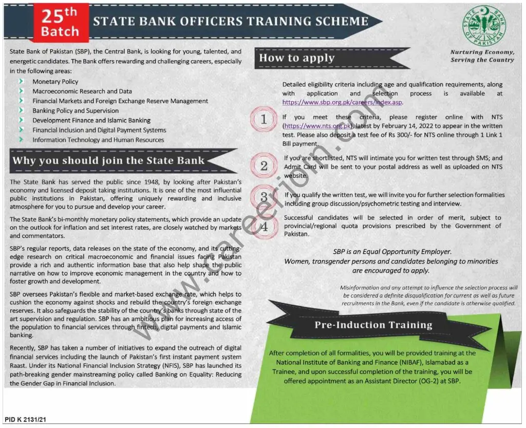 State Bank Of Pakistan SBP Officers Training Scheme Jobs 30 January 2022 Dawn