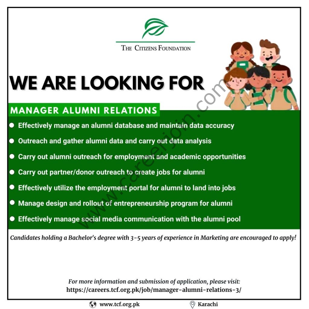 The Citizen Foundation TCF Jobs Manager Alumni Relations 01