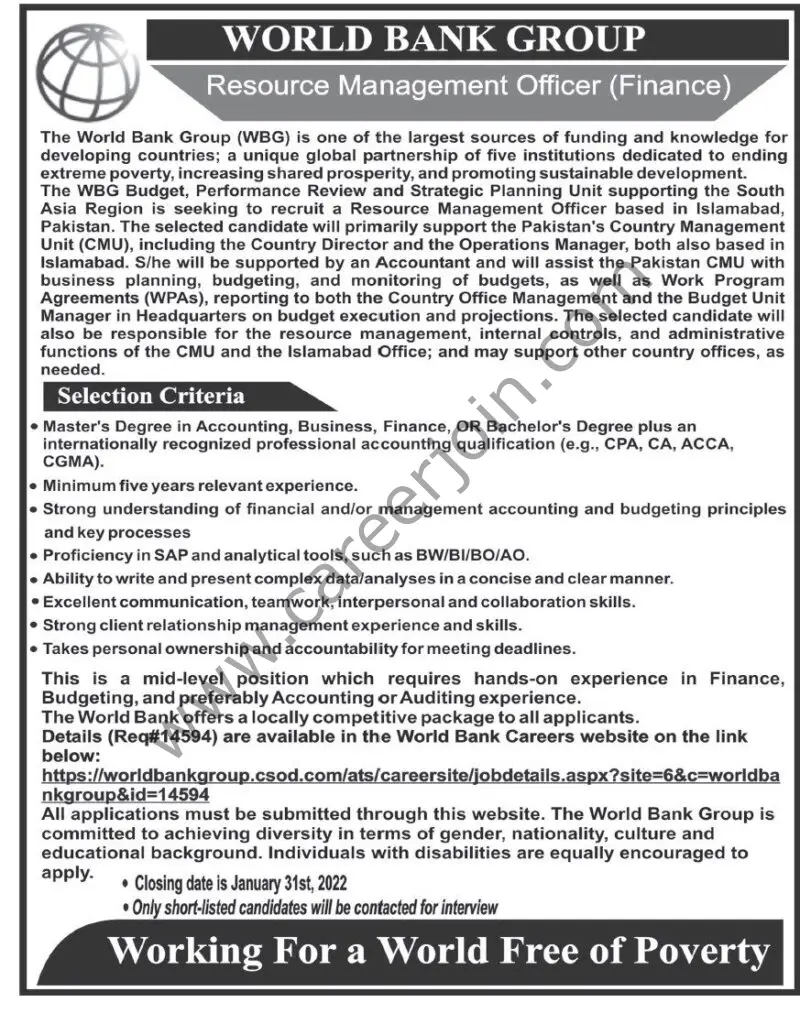 World bank Group WBG Jobs 16 January 2022 Express Tribune