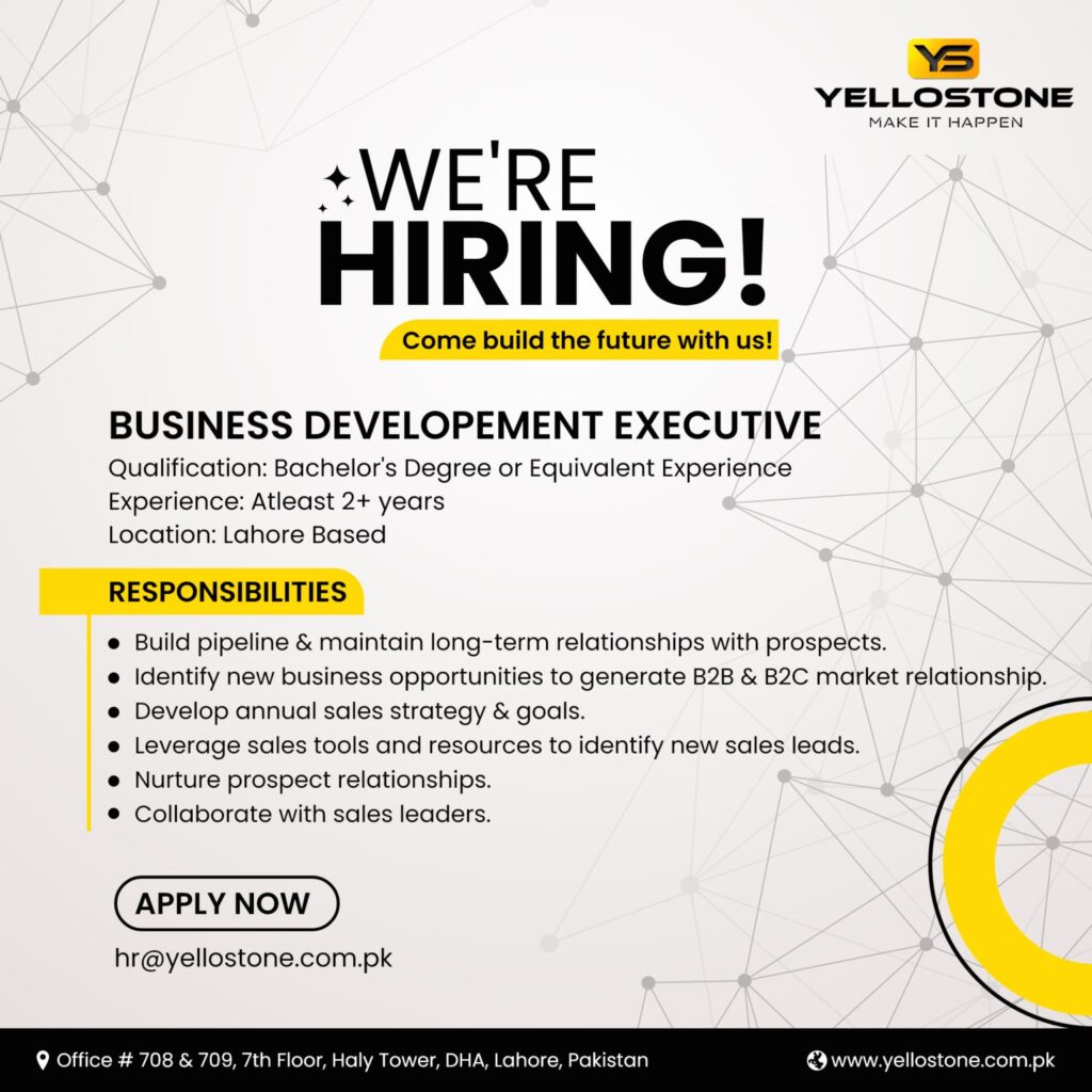 Yellostone Technologies Pvt Ltd Jobs Business Development Executive 01