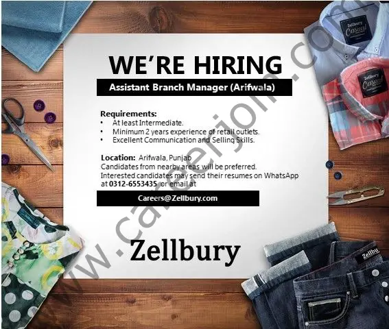 Zellbury Pakistan Jobs January 2022 02