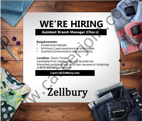 Zellbury Pakistan Jobs January 2022 01