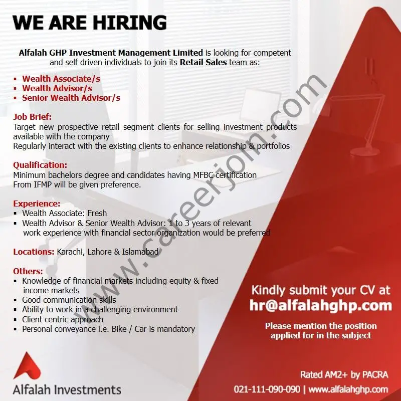 Alfalah GHP Investment Management Ltd Jobs February 2022 01