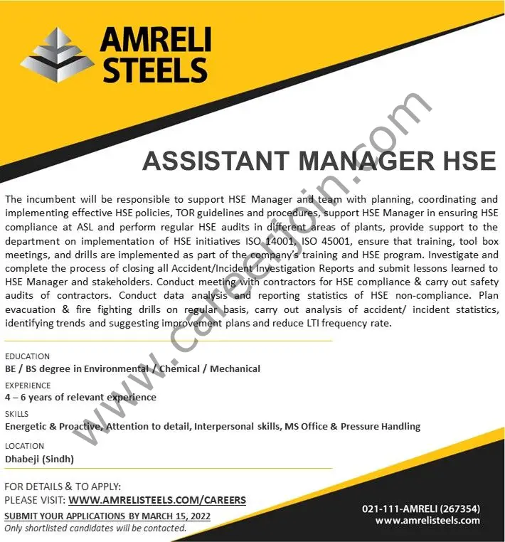 Amreli Steels Limited Jobs March 2022 01