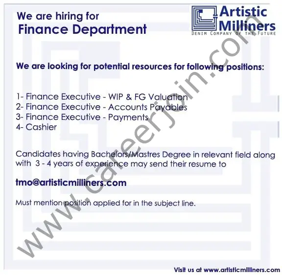 Artistic Milliners Pvt Ltd Jobs February 2022 01