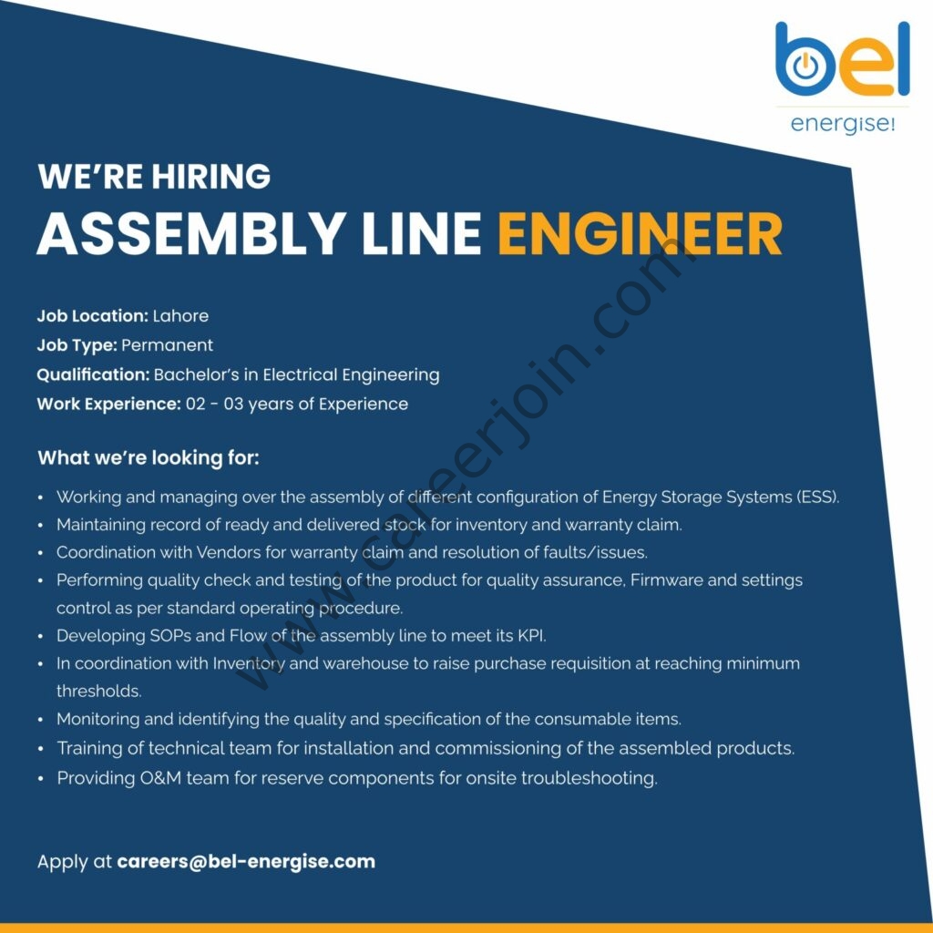 Beacon Energy Limited BEL Jobs Assembly Line Engineer 01
