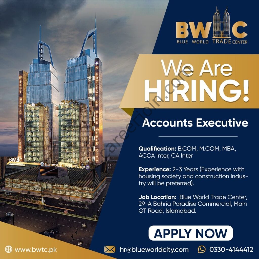 Blue World City Jobs Accounts Executive 01