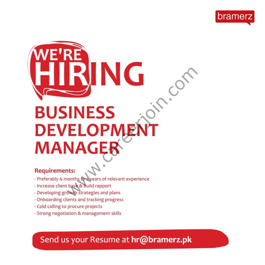 Bramerz Pakistan Jobs Business Development Manager 01