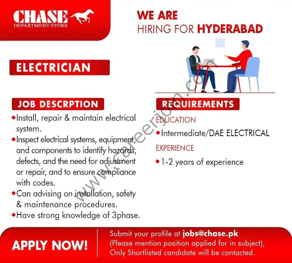 Chase Department Store Jobs Electrician 01