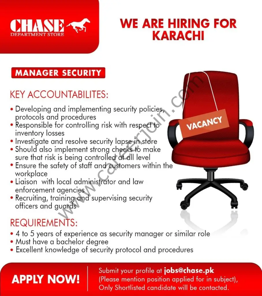 Chase Department Store Jobs Manager Security 01