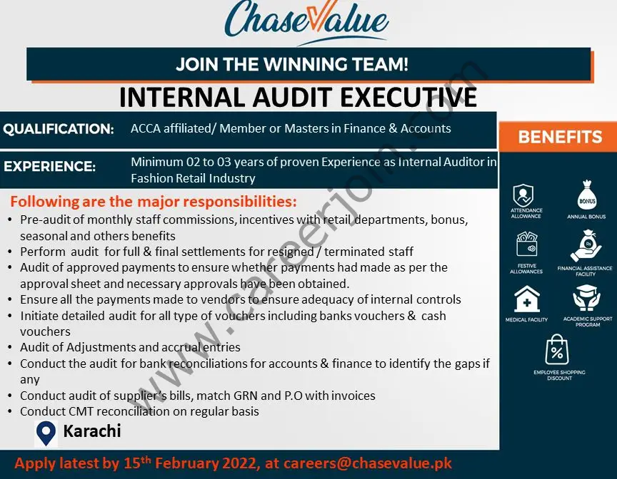 Chase Value Jobs Internal Audit Executive 01