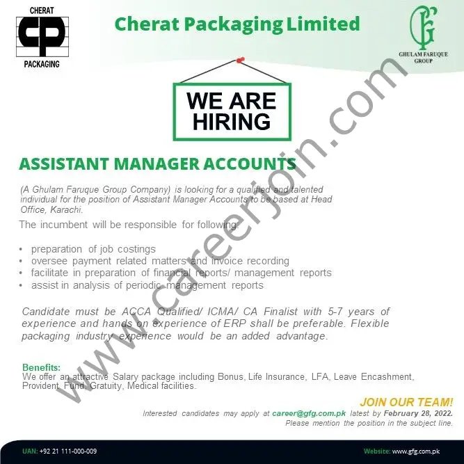 Cherat Packaging Limited Jobs Assistant Manager Accounts 01