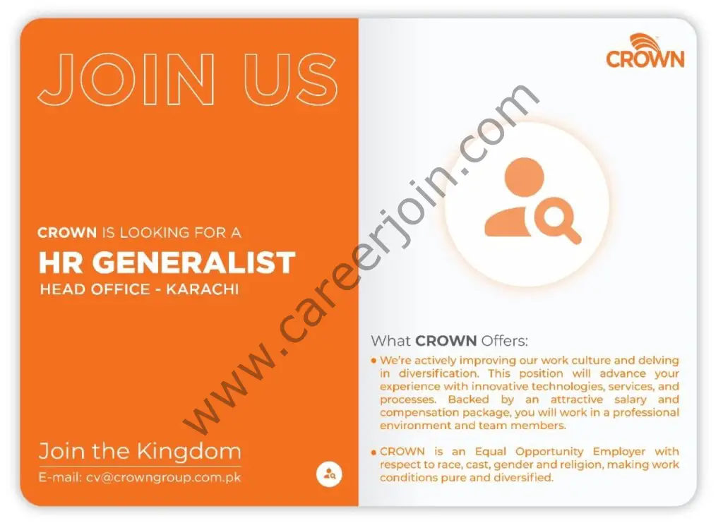 Crown Group Of Companies Jobs HR Generalist 01