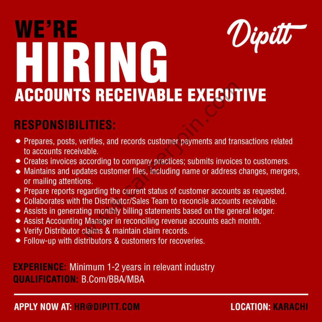 Dipitt Jobs Accounts Receivable Executive 01