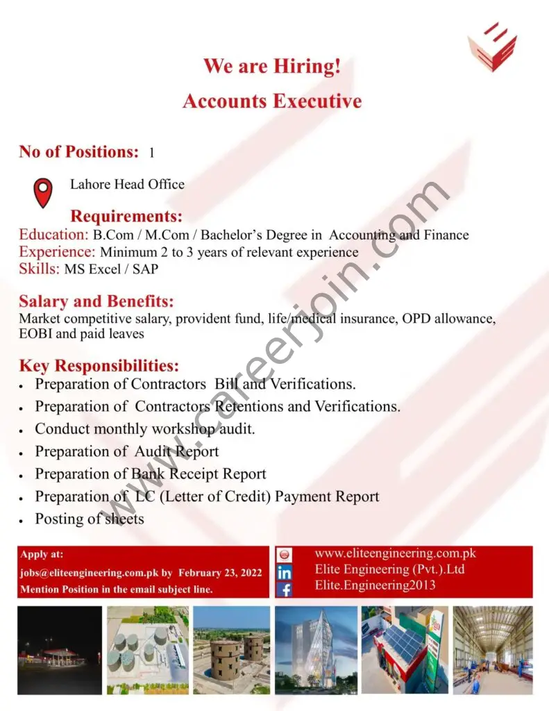 Elite Engineering Limited Jobs Accounts Executive 01