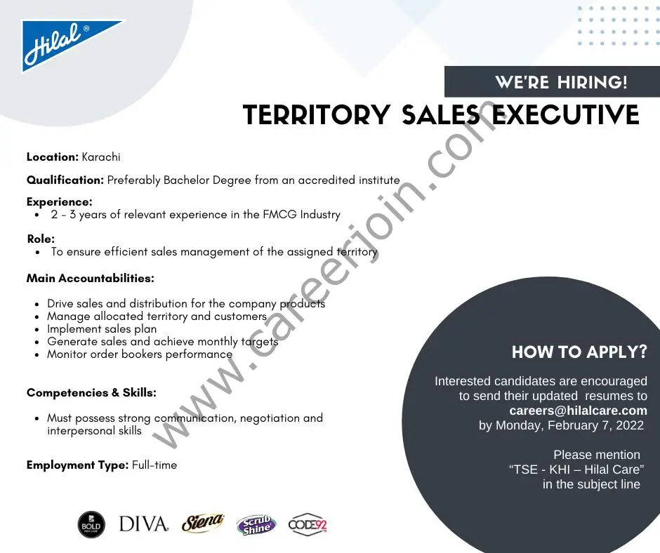 Hilal Care Pvt Ltd Jobs Territory Sales Executive 01