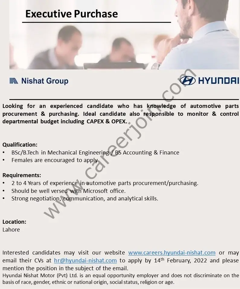 Hyundai Pakistan Jobs February 2022 02