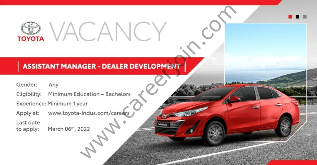 Toyota Indus Motor Company Ltd Jobs February 2022 01