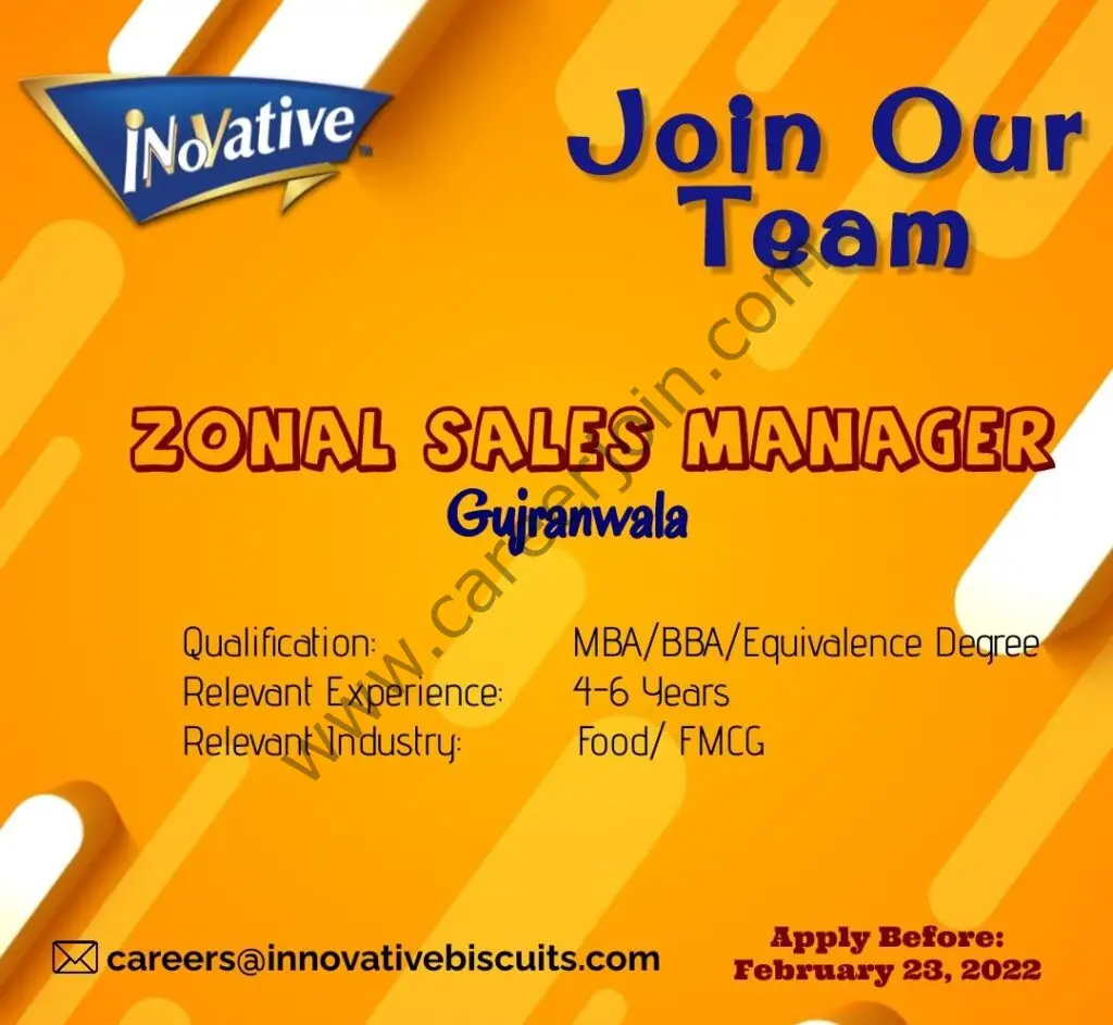 Innovative Biscuits Pvt Ltd Jobs Zonal Sales Manager 01