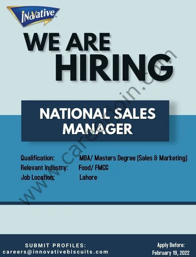 Innovative Biscuits Pvt Ltd Jobs National Sales Manager 01