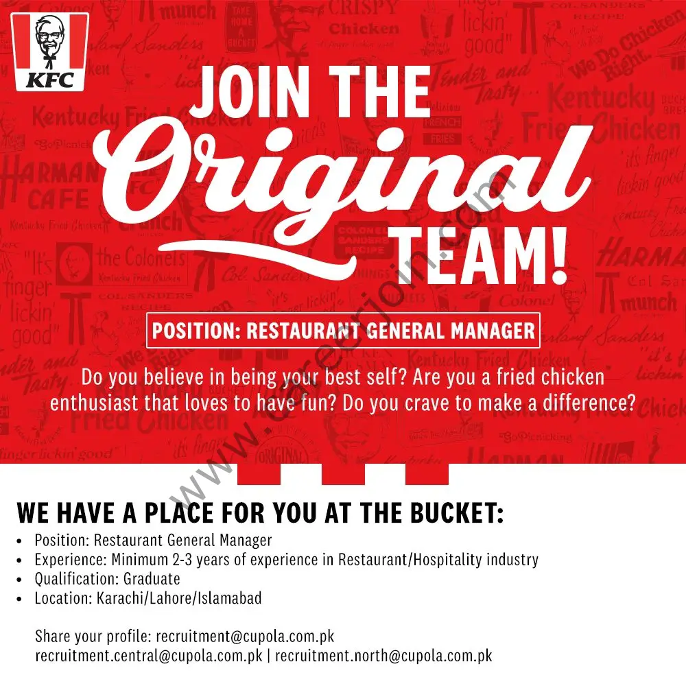 KFC Pakistan Jobs Restaurant General Manager 01