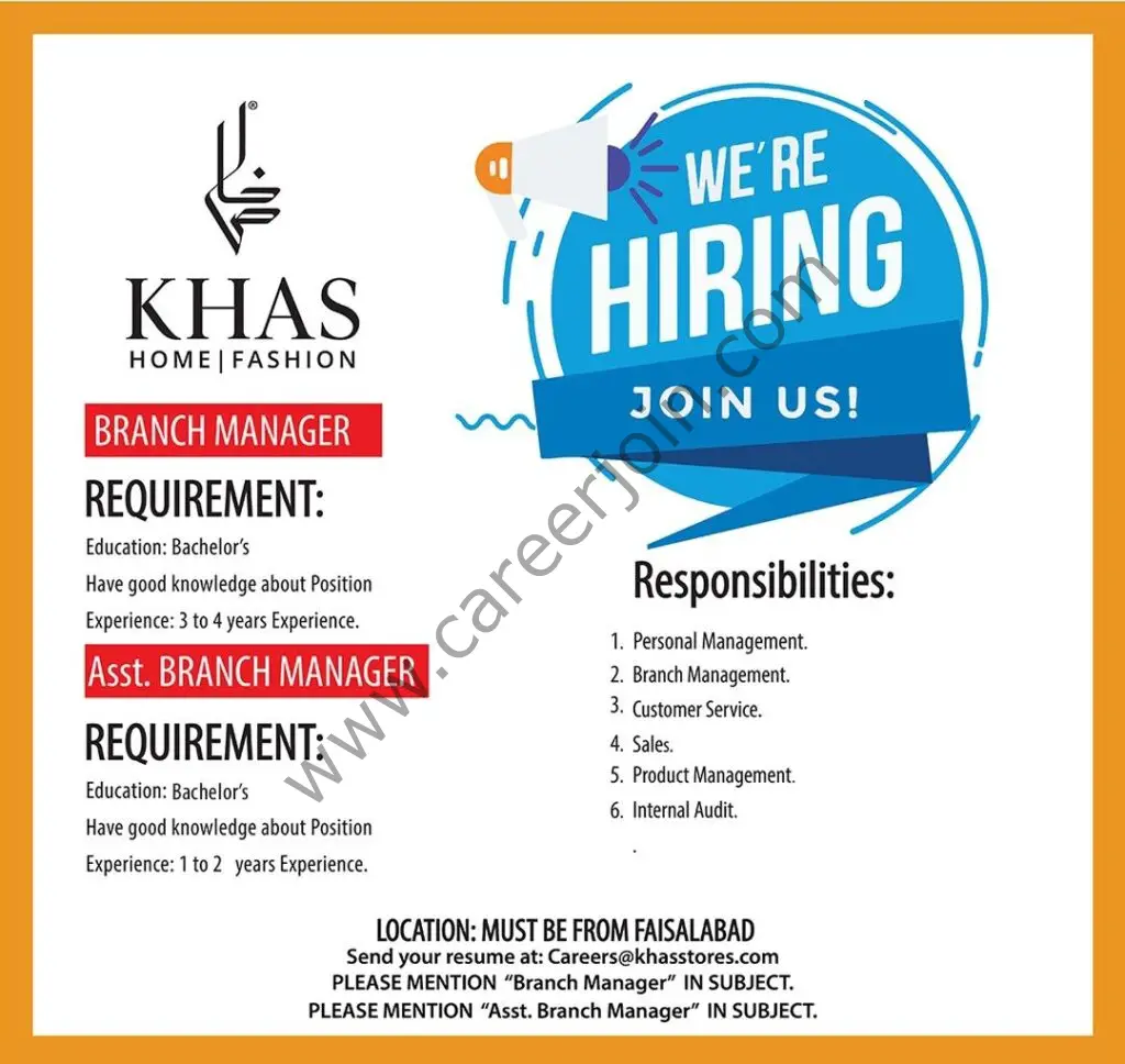 Khas Stores Jobs February 2022 01